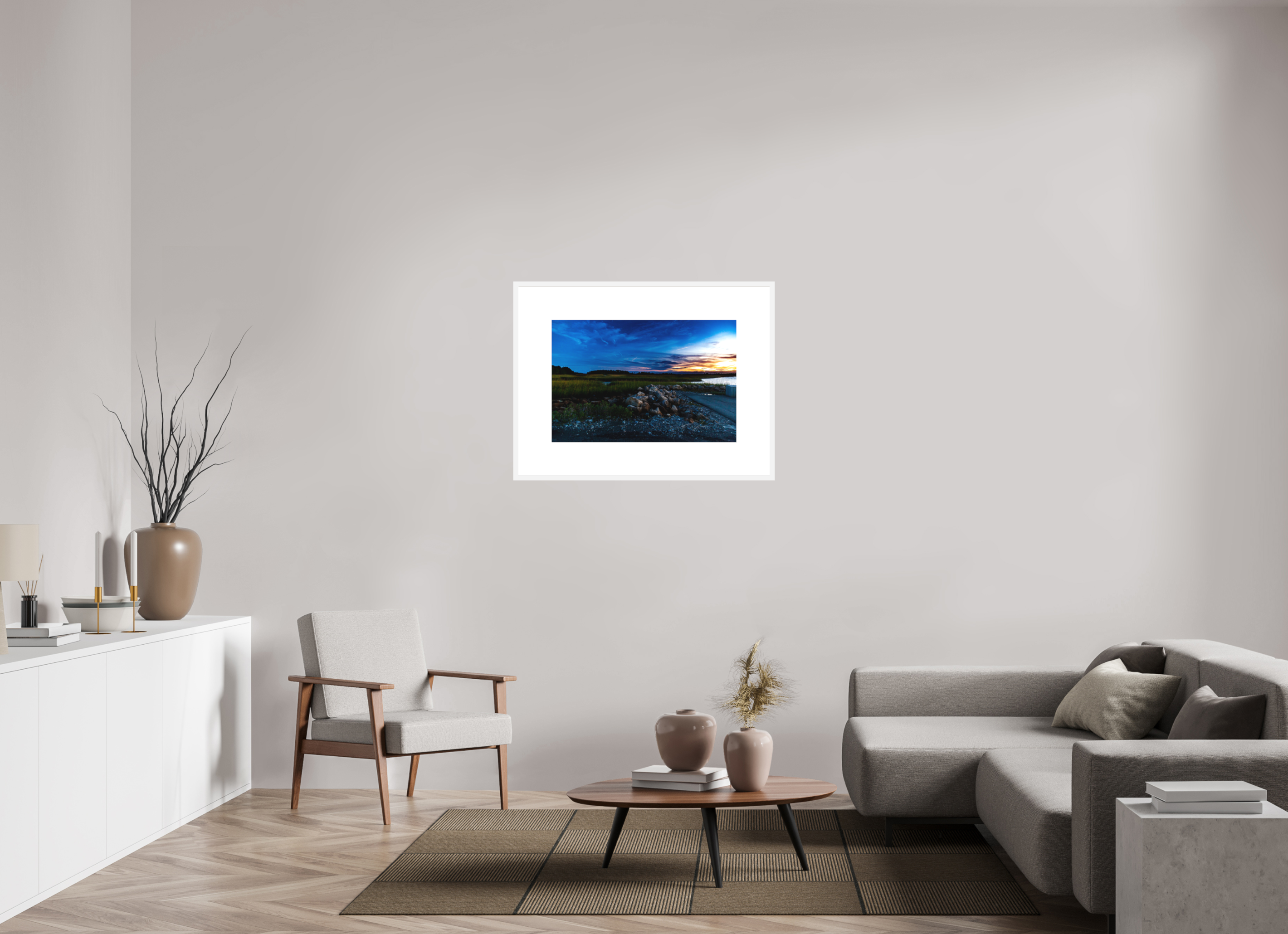 30 x 20″, FRAME SOLID WOOD [FUJI CRYSTAL DP II MATTE FLOAT GLASS] DAY'S END