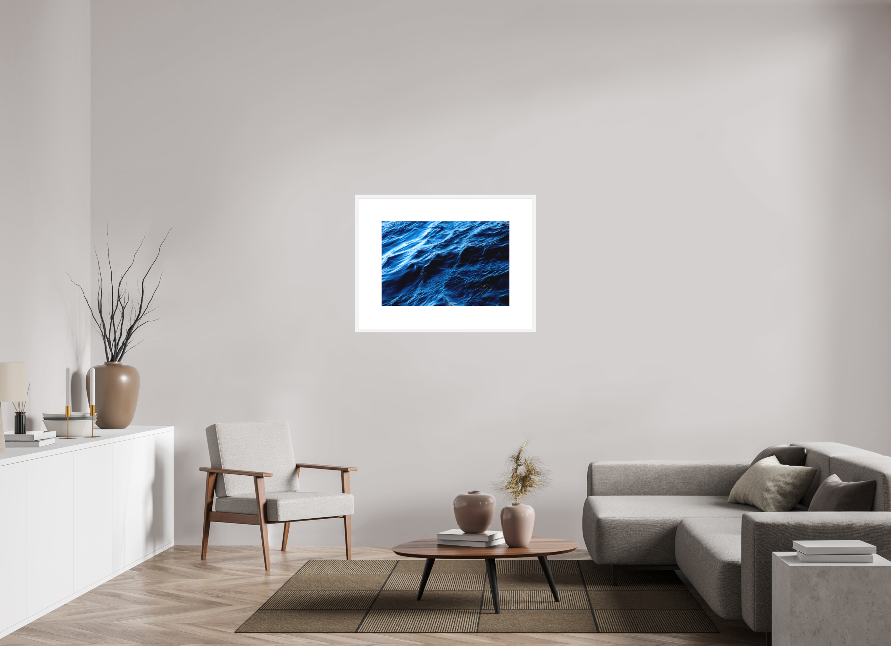 30 x 20″, FRAME SOLID WOOD [FUJIFLEX HIGH GLOSS MATTE FLOAT GLASS] WATER, No.15