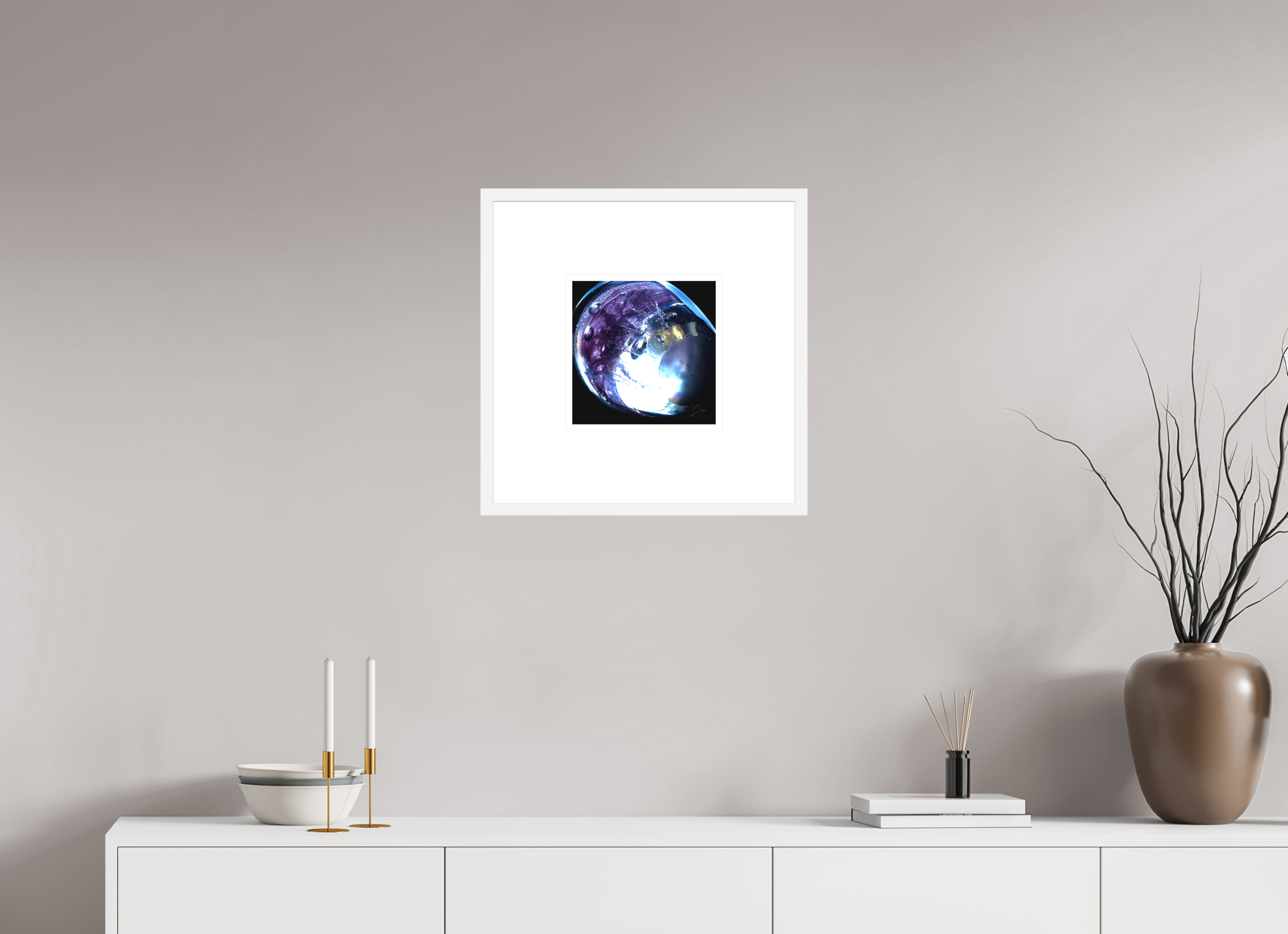 10 x 10″, FRAME SOLID WOOD [FUJIFLEX HIGH GLOSS MATTE FLOAT GLASS] ENCOMPASS