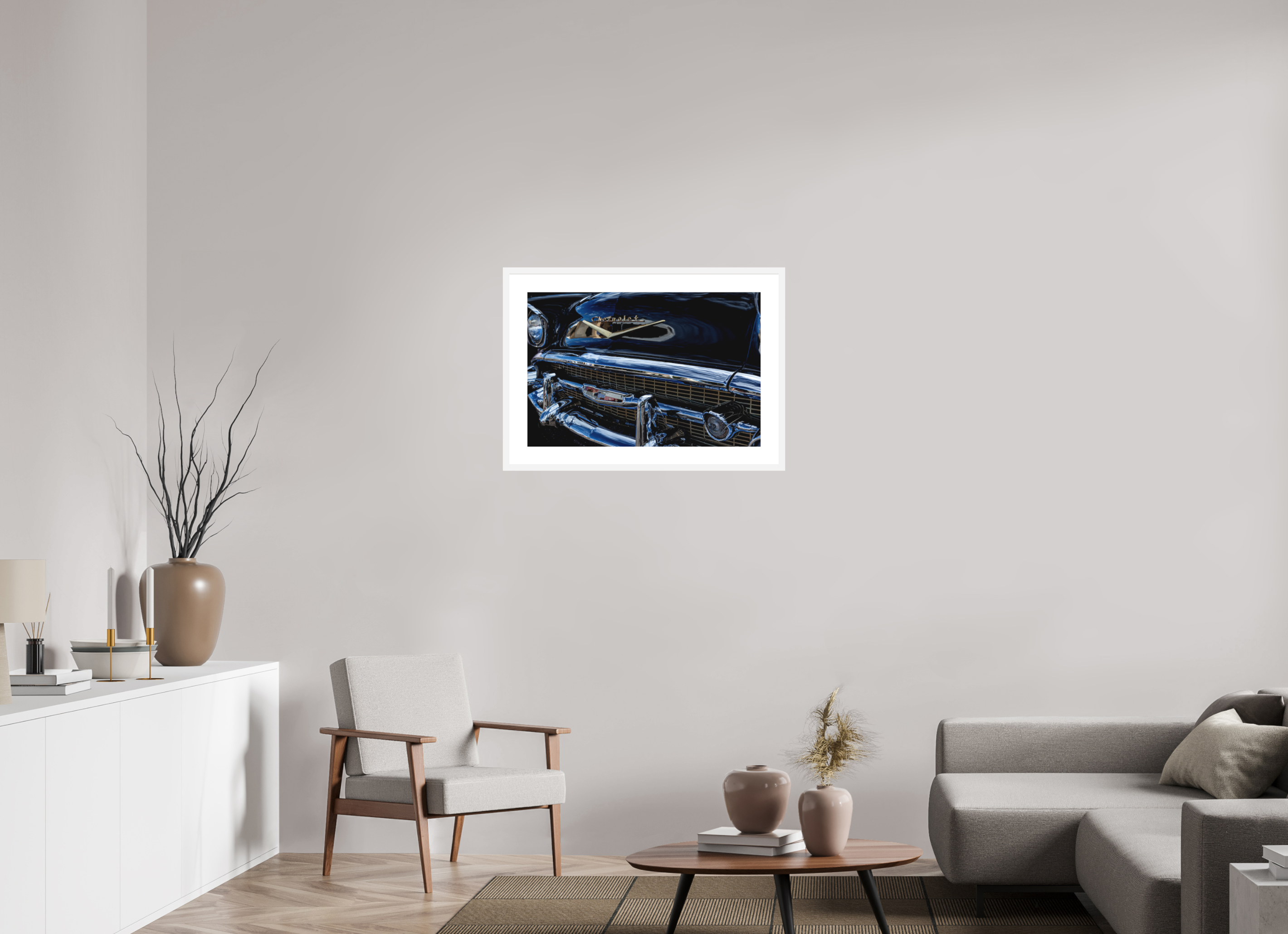 30 x 20″, FRAME - SOLID WOOD [FUJIFLEX] 1957 CHEVY BEL AIR, No.3