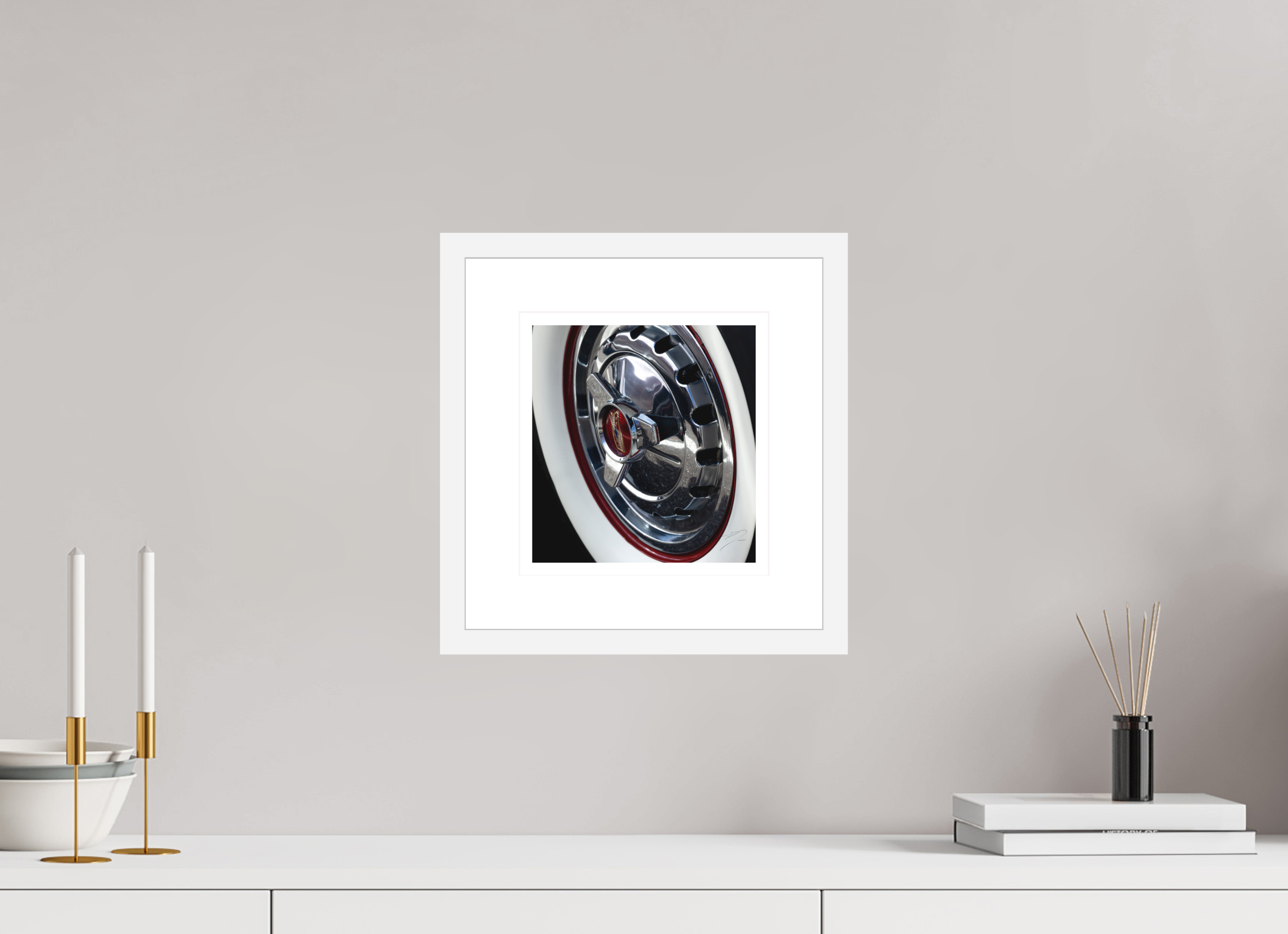 8 x 8.5″, FRAME - SOLID WOOD [FUJIFLEX] 1957 CHEVY BEL AIR, No.9