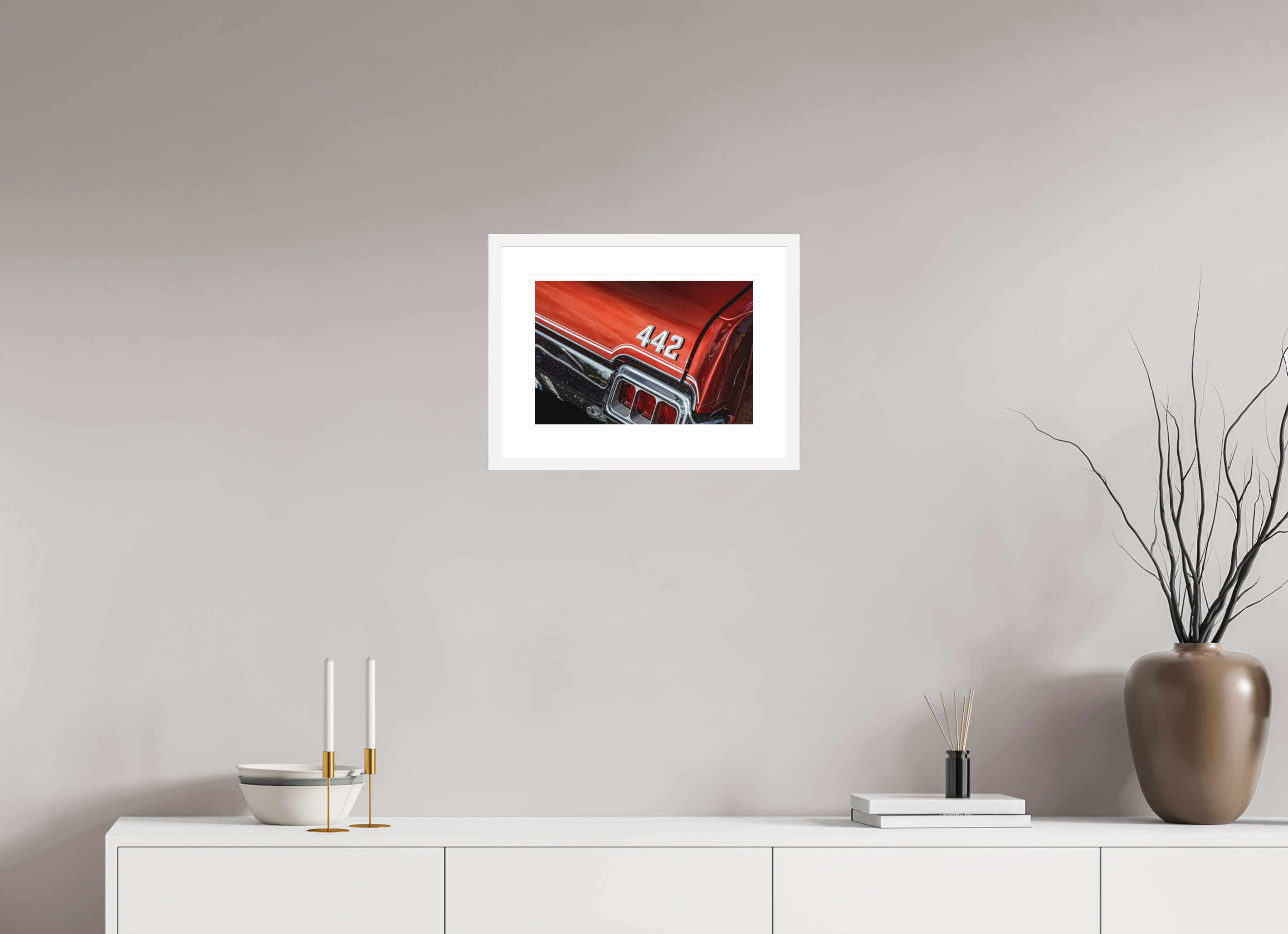 15 x 10″, FRAME - SOLID WOOD [FUJIFLEX] 1972 OLDSMOBILE 442, No.2