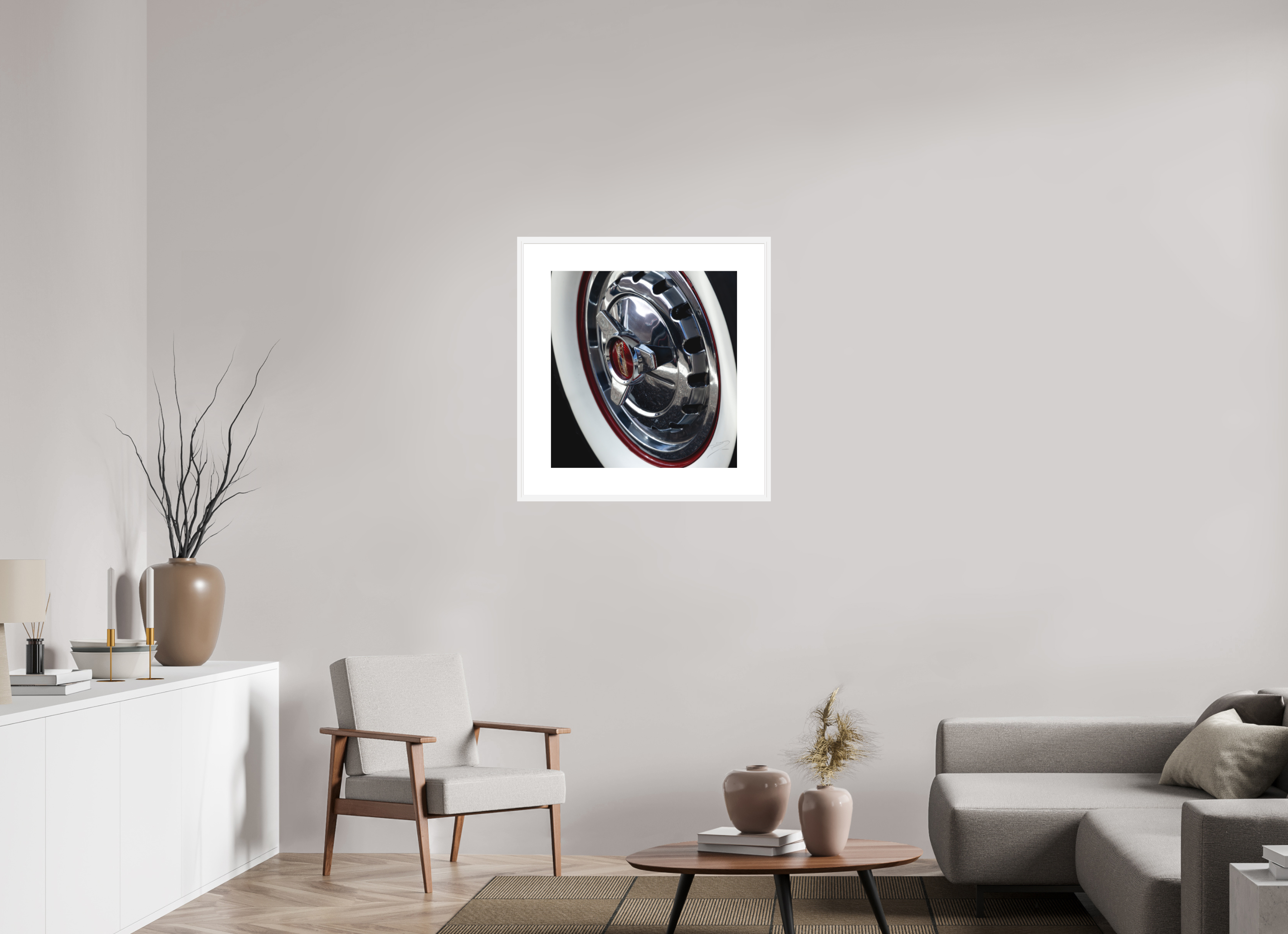 24 x 25.4″, FRAME SOLID WOOD [FUJIFLEX HIGH GLOSS MATTE FLOAT GLASS] 1957 CHEVY BEL AIR, No.9